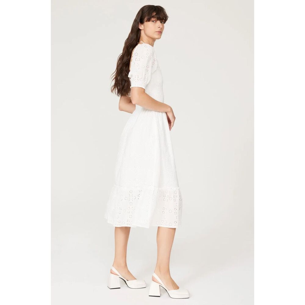 Hill House Home Eyelet Louisa Nap Dress in White Medium